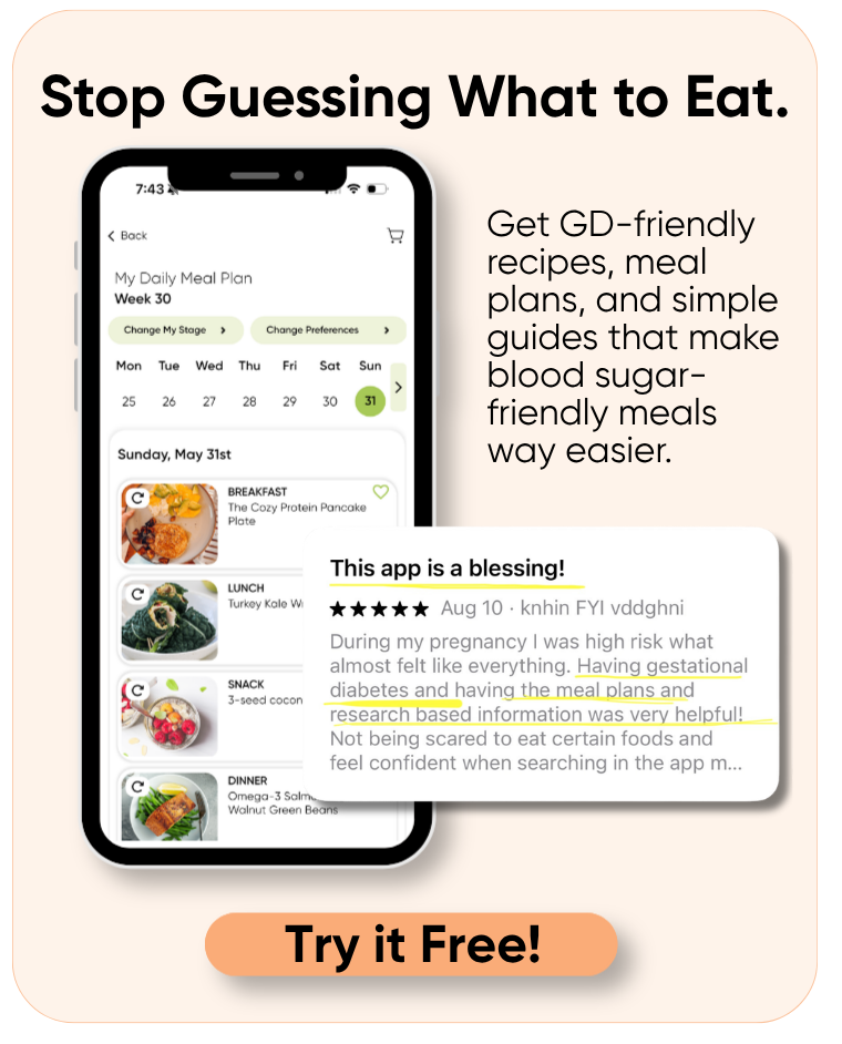 Stop guessing what to eat. Get GD-friendly recipes, meal plans, and simple guides that make blood sugar-friendly meals way easier. Try it free!